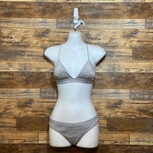 H&M silver gray triangle bikini and cheeky bottom in US 6